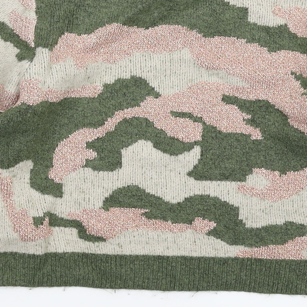 Primark Girls Multicoloured Camouflage Knit Pullover Jumper Size 10-11 Years