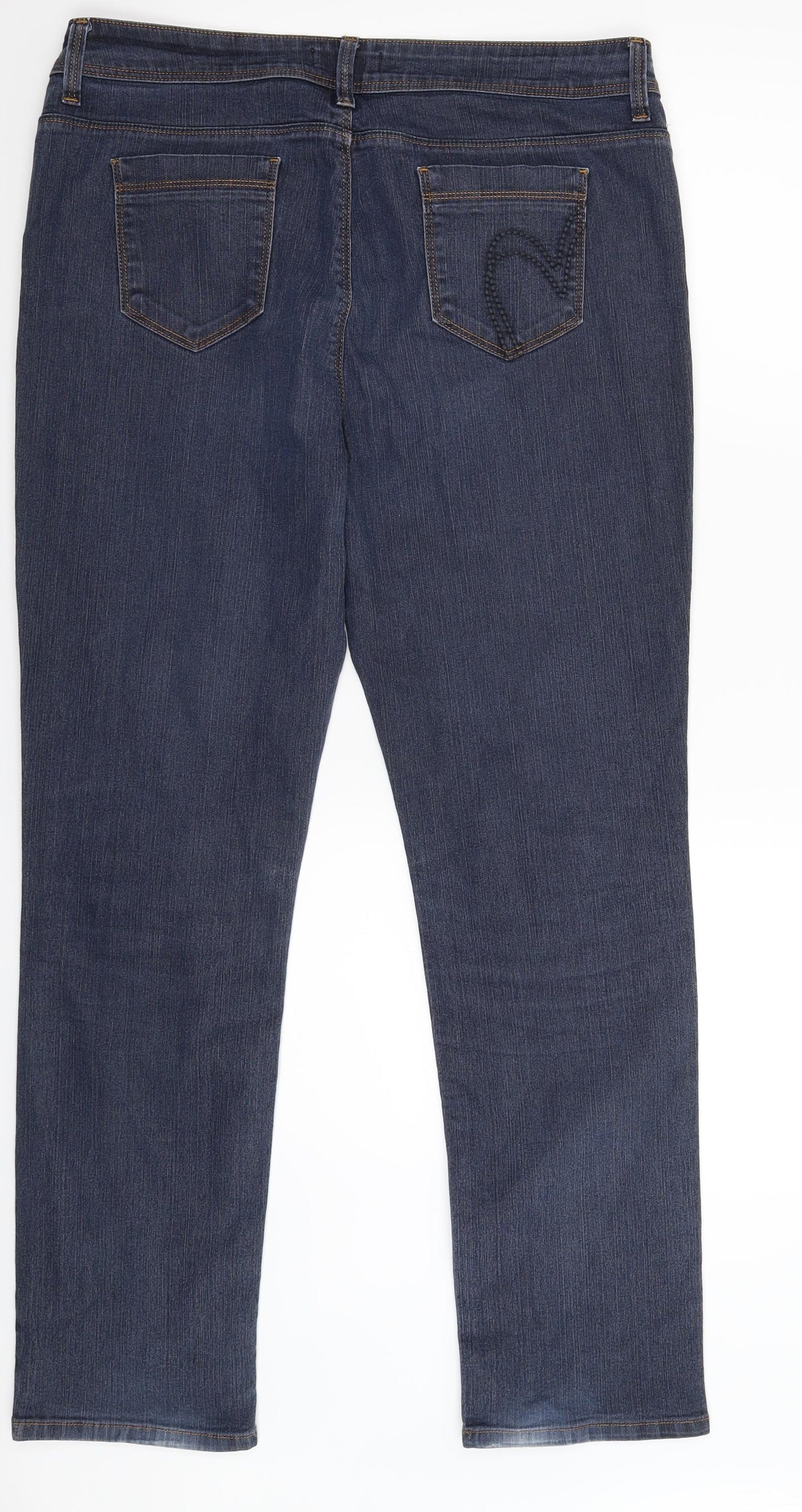 Per Una Womens Blue  Denim Straight Jeans Size 16 L29 in