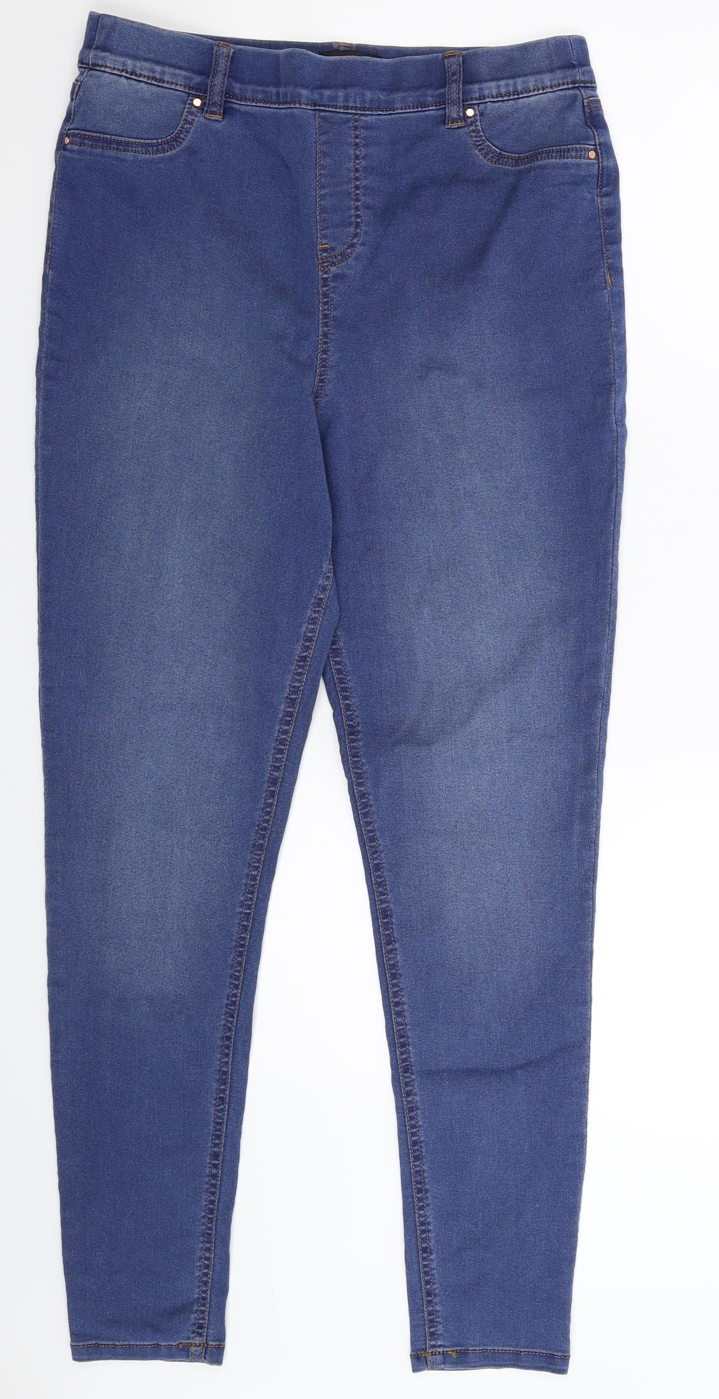F&F Womens Blue  Denim Jegging Jeans Size 14 L30 in