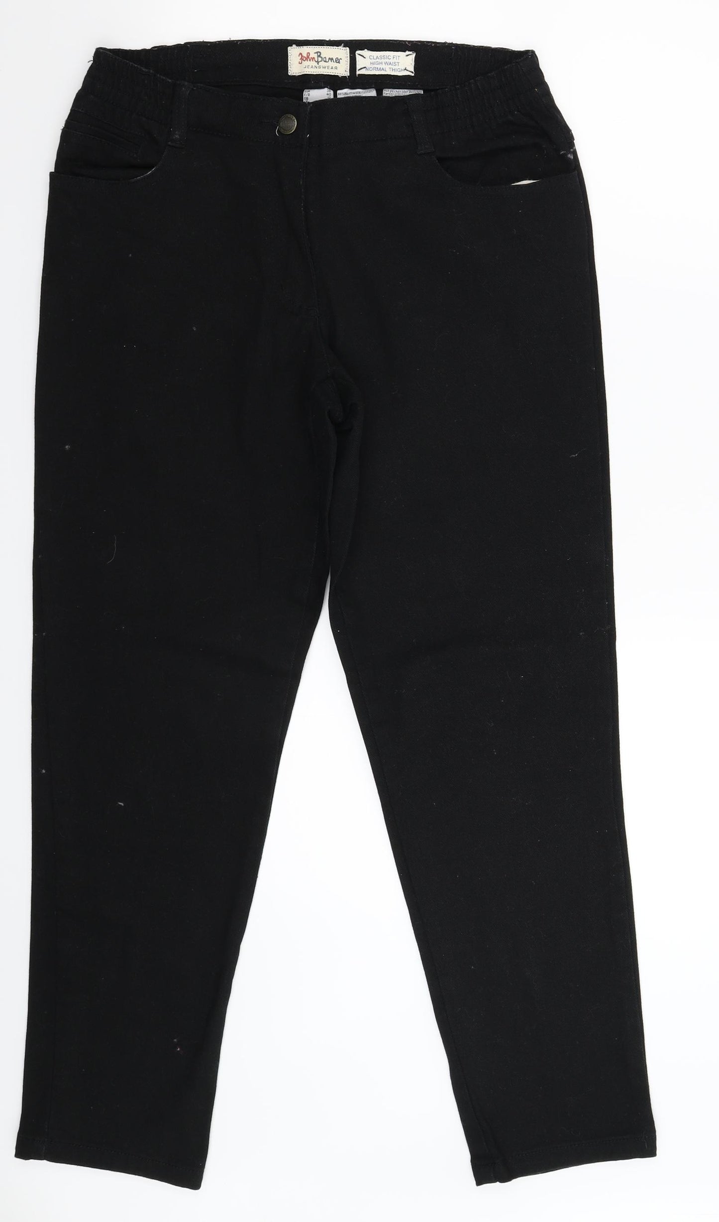 John Baner Womens Black  Denim Straight Jeans Size 12 L28 in