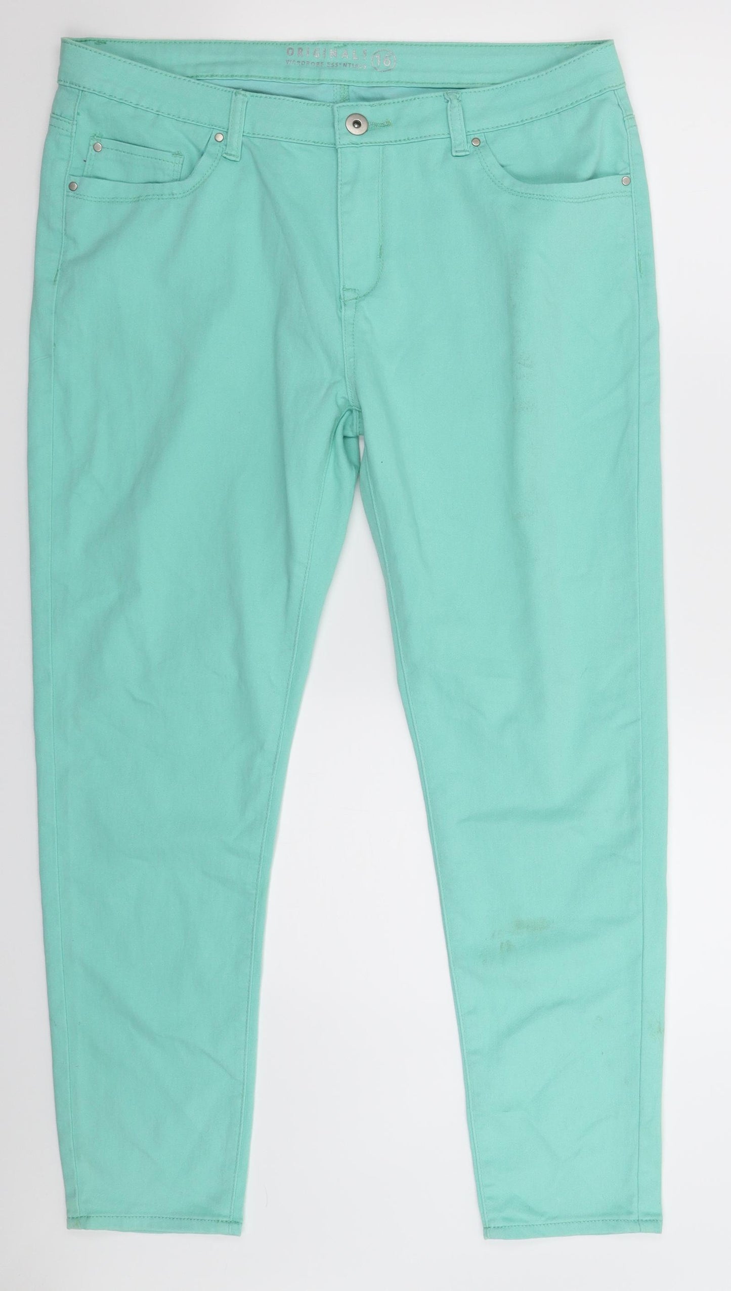 Originals Womens Green  Denim Skinny Jeans Size 16 L28 in