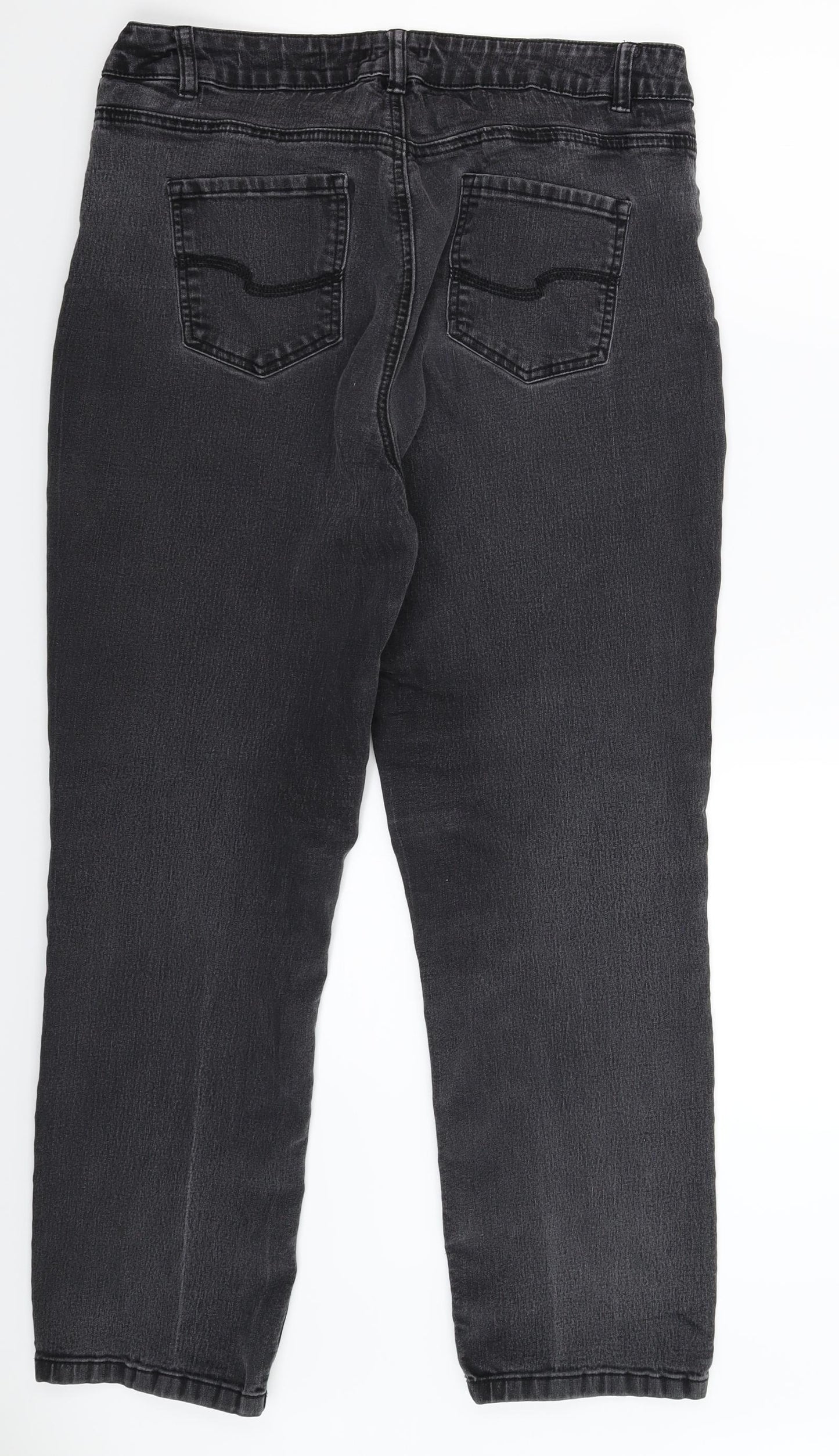 TU Womens Black  Denim Straight Jeans Size 16 L28 in