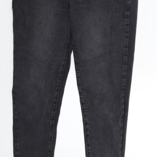 Preworn Womens Black  Denim Skinny Jeans Size 32 L27 in