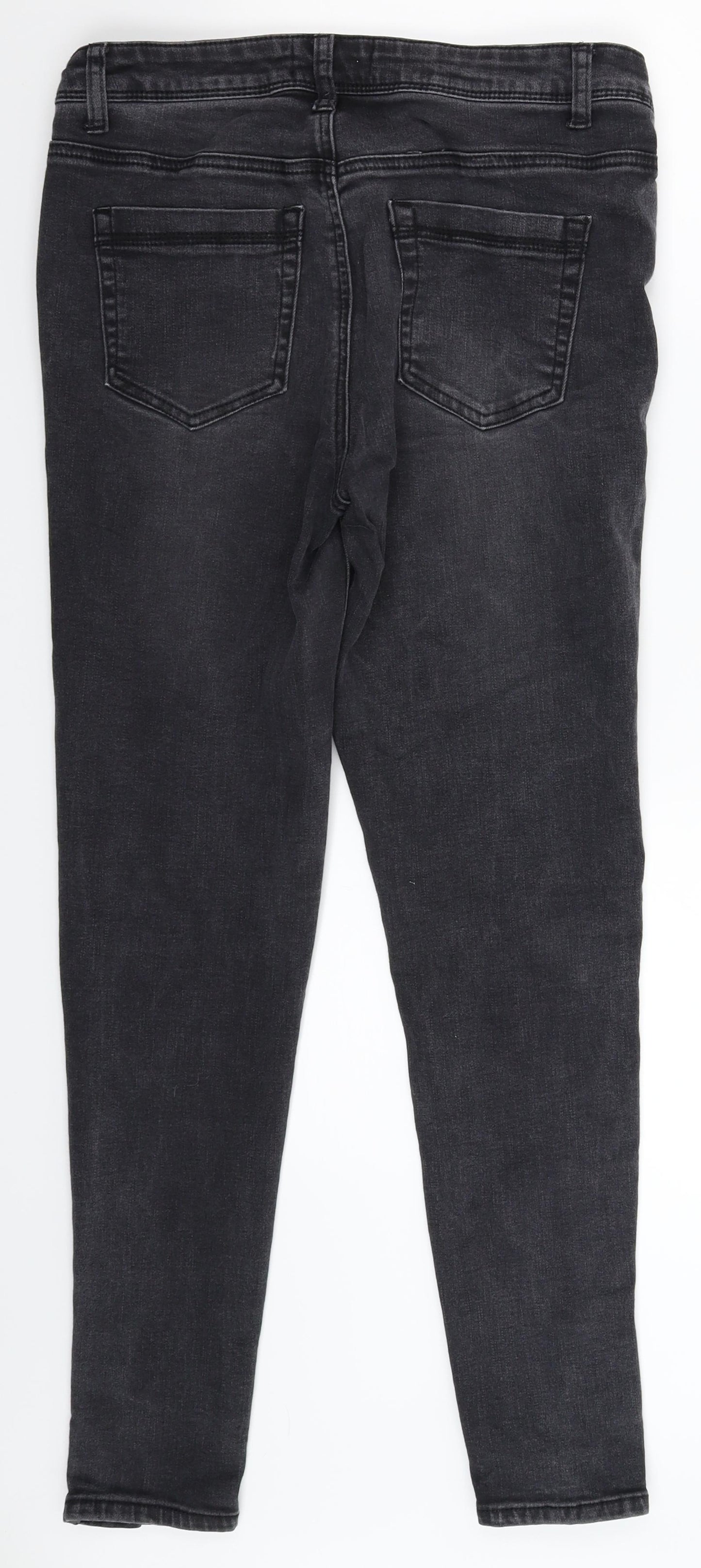 Preworn Womens Black  Denim Skinny Jeans Size 32 L27 in