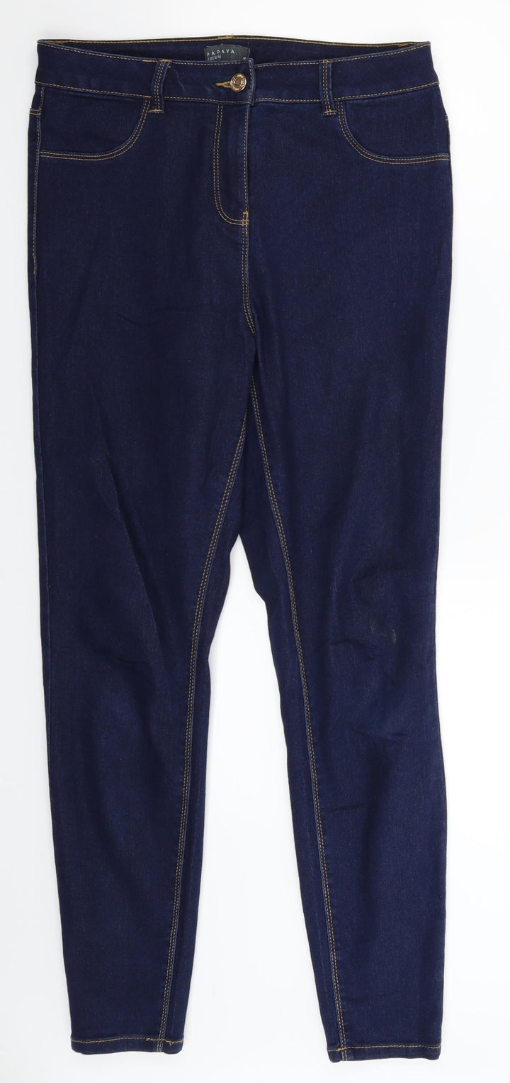 Papaya Womens Blue  Denim Skinny Jeans Size 10 L28 in
