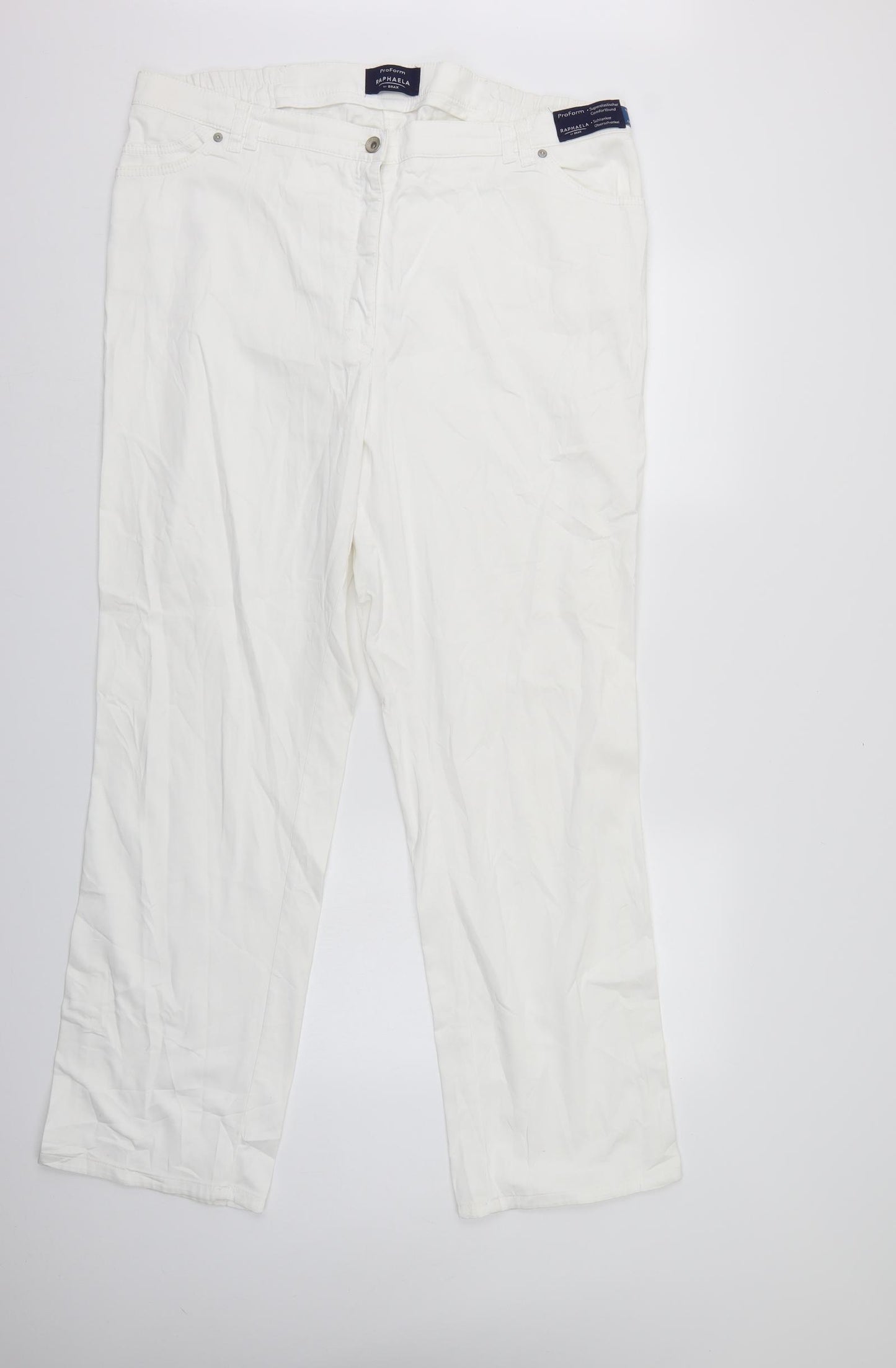 Raphaela Womens White  Denim Straight Jeans Size 22 L29 in