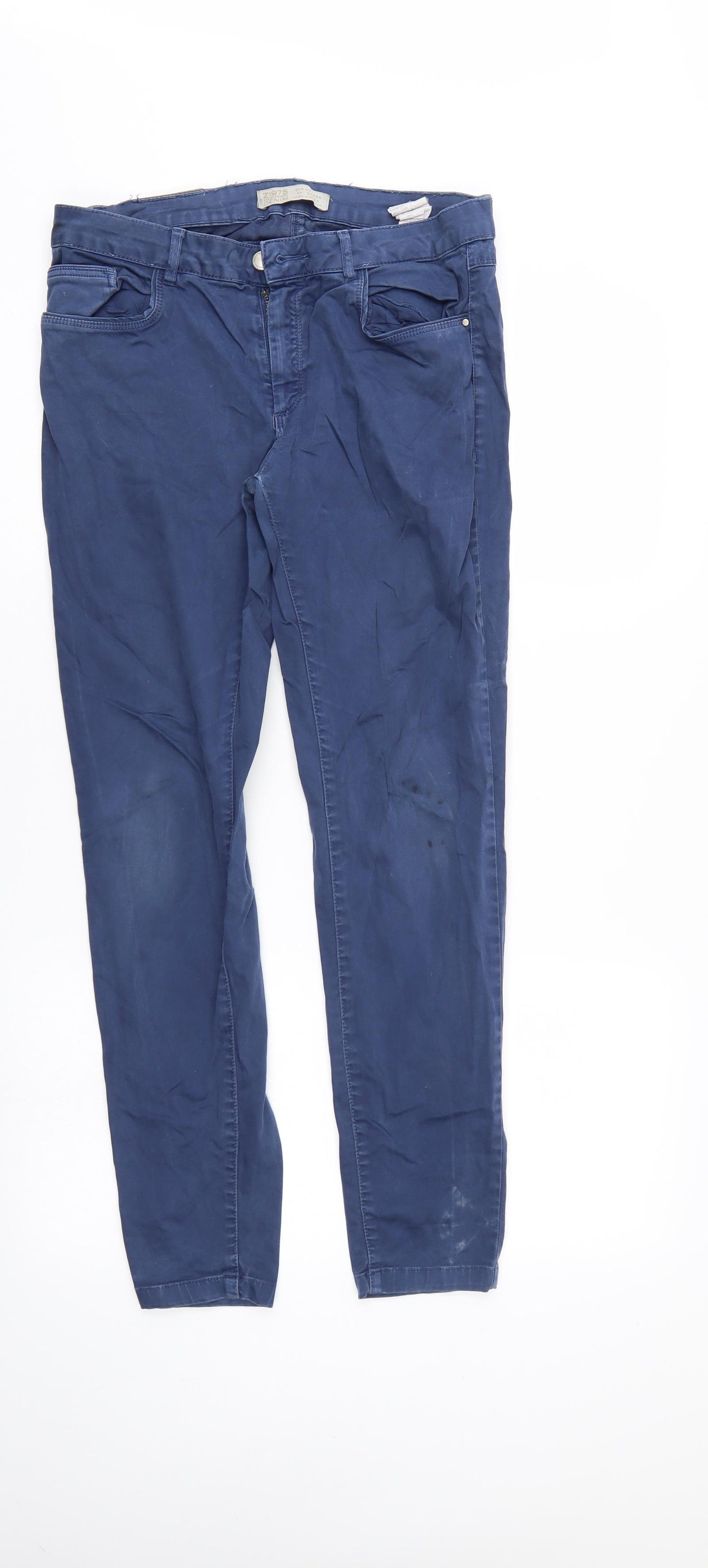z1975 Womens Blue   Chino Trousers Size 10 L28 in