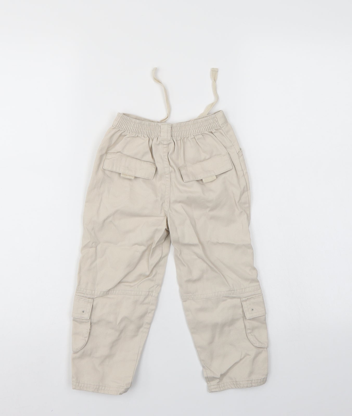 NEXT Boys Ivory   Cargo Trousers Size 2-3 Years - Elastic Waist