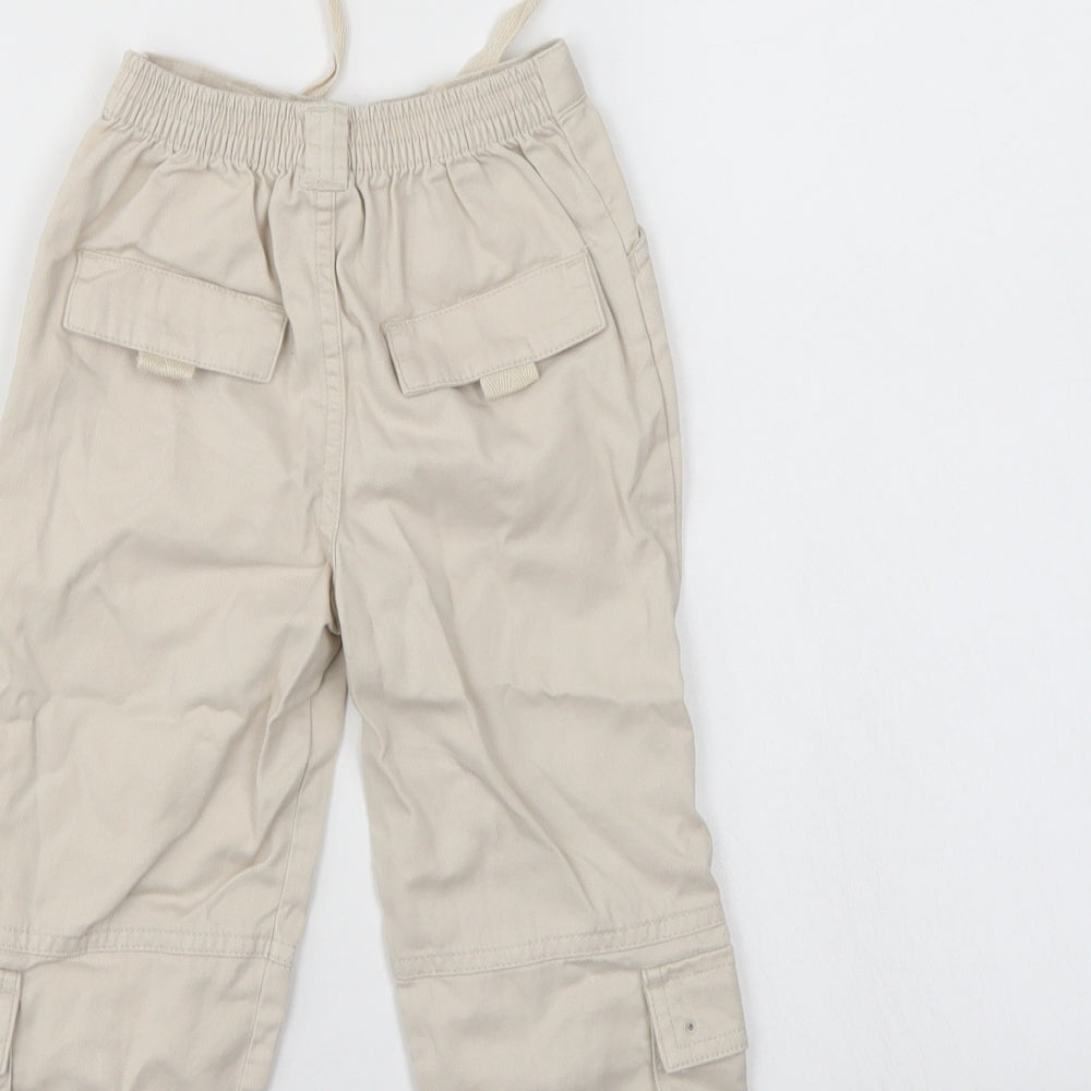 NEXT Boys Ivory   Cargo Trousers Size 2-3 Years - Elastic Waist