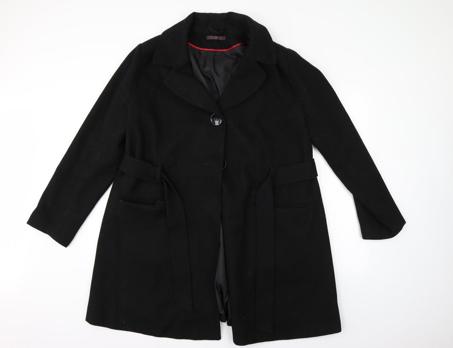 Evans Womens Black   Overcoat Coat Size 22
