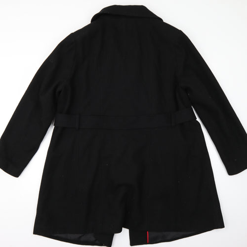 Evans Womens Black   Overcoat Coat Size 22