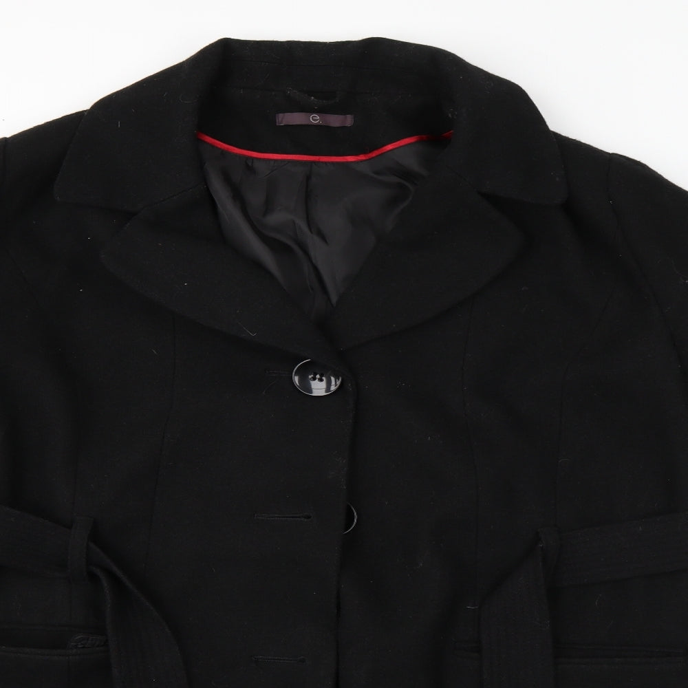 Evans Womens Black   Overcoat Coat Size 22