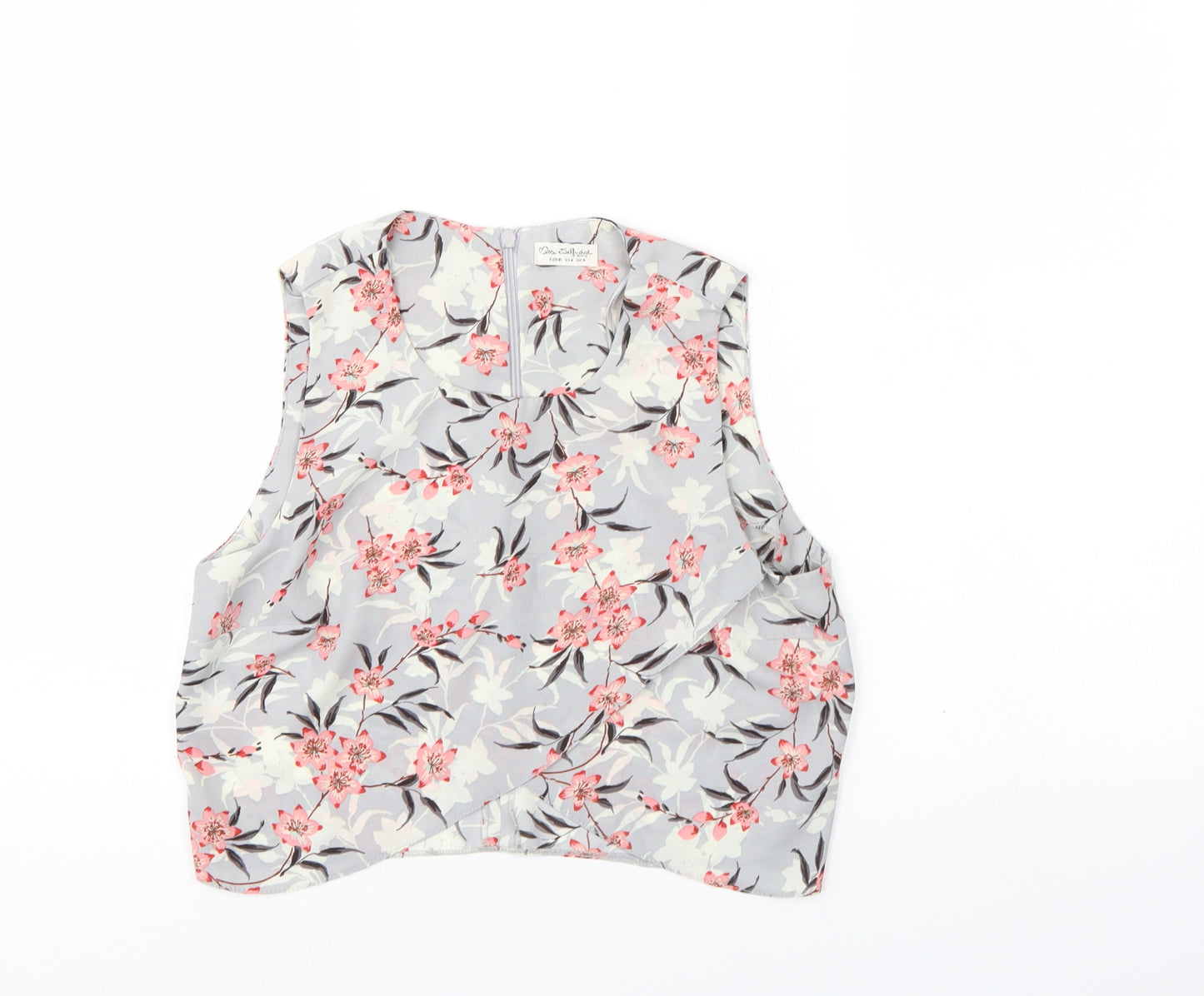 Miss Selfridge Womens Multicoloured Floral  Wrap Blouse Size 8