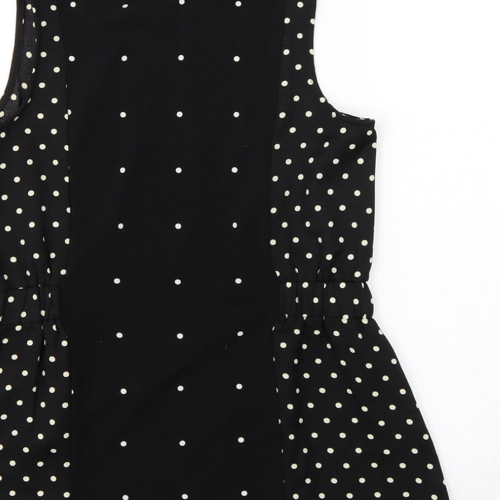 NEXT Womens Black Polka Dot  Tunic Blouse Size 6