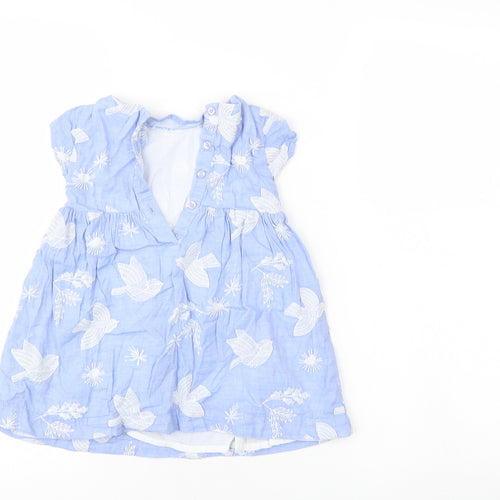 John Lewis Girls Blue Animal Print  T-Shirt Dress  Size 12-18 Months