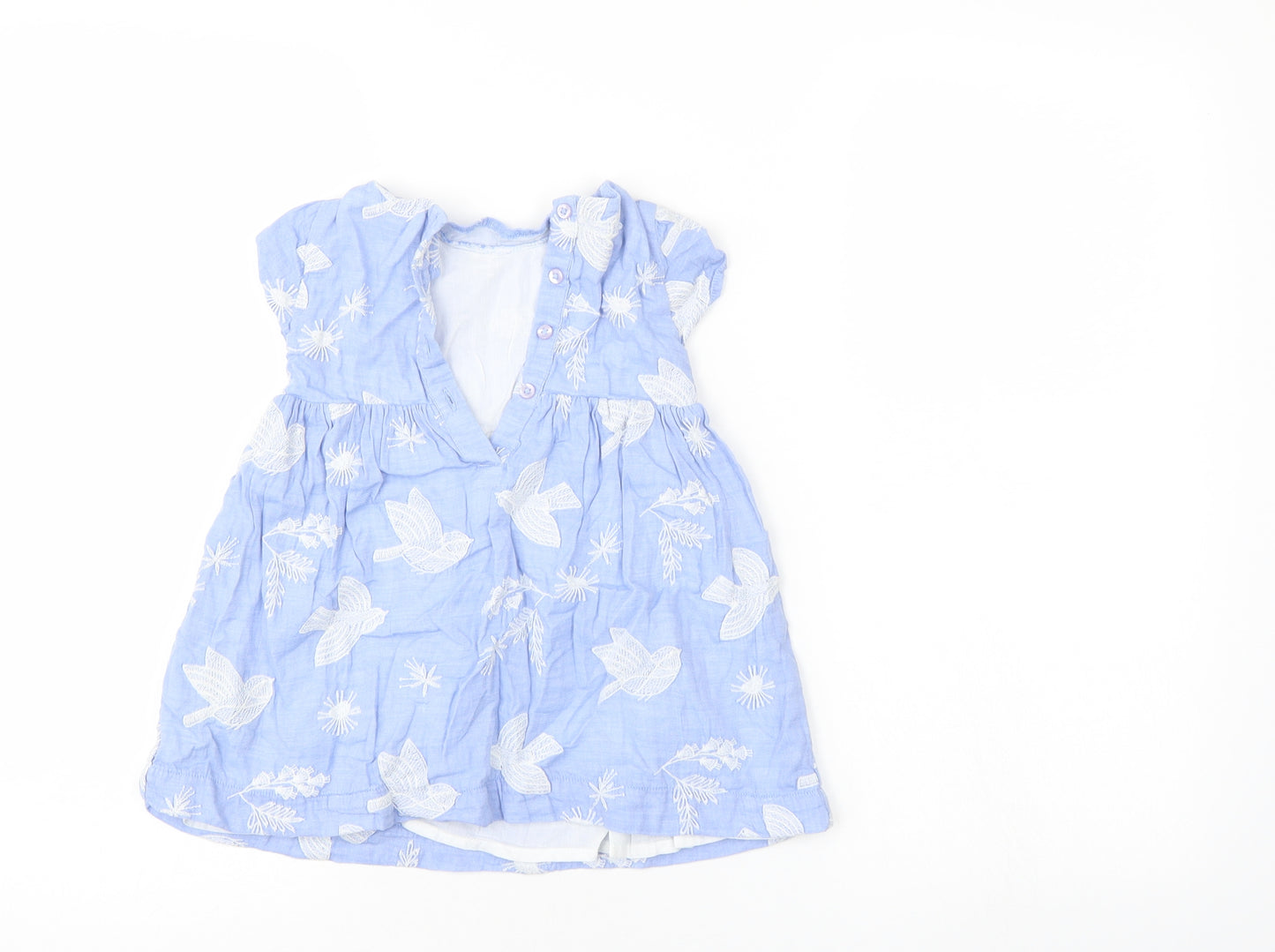John Lewis Girls Blue Animal Print  T-Shirt Dress  Size 12-18 Months