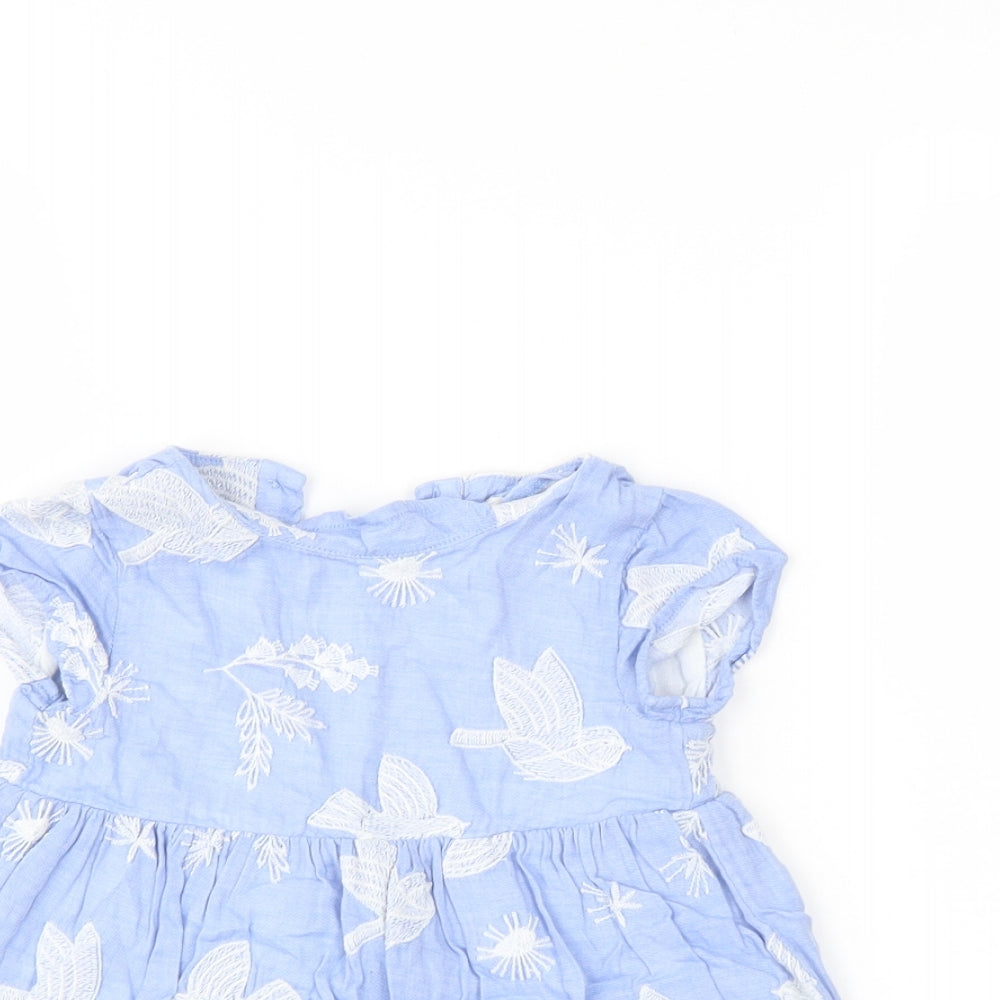 John Lewis Girls Blue Animal Print  T-Shirt Dress  Size 12-18 Months