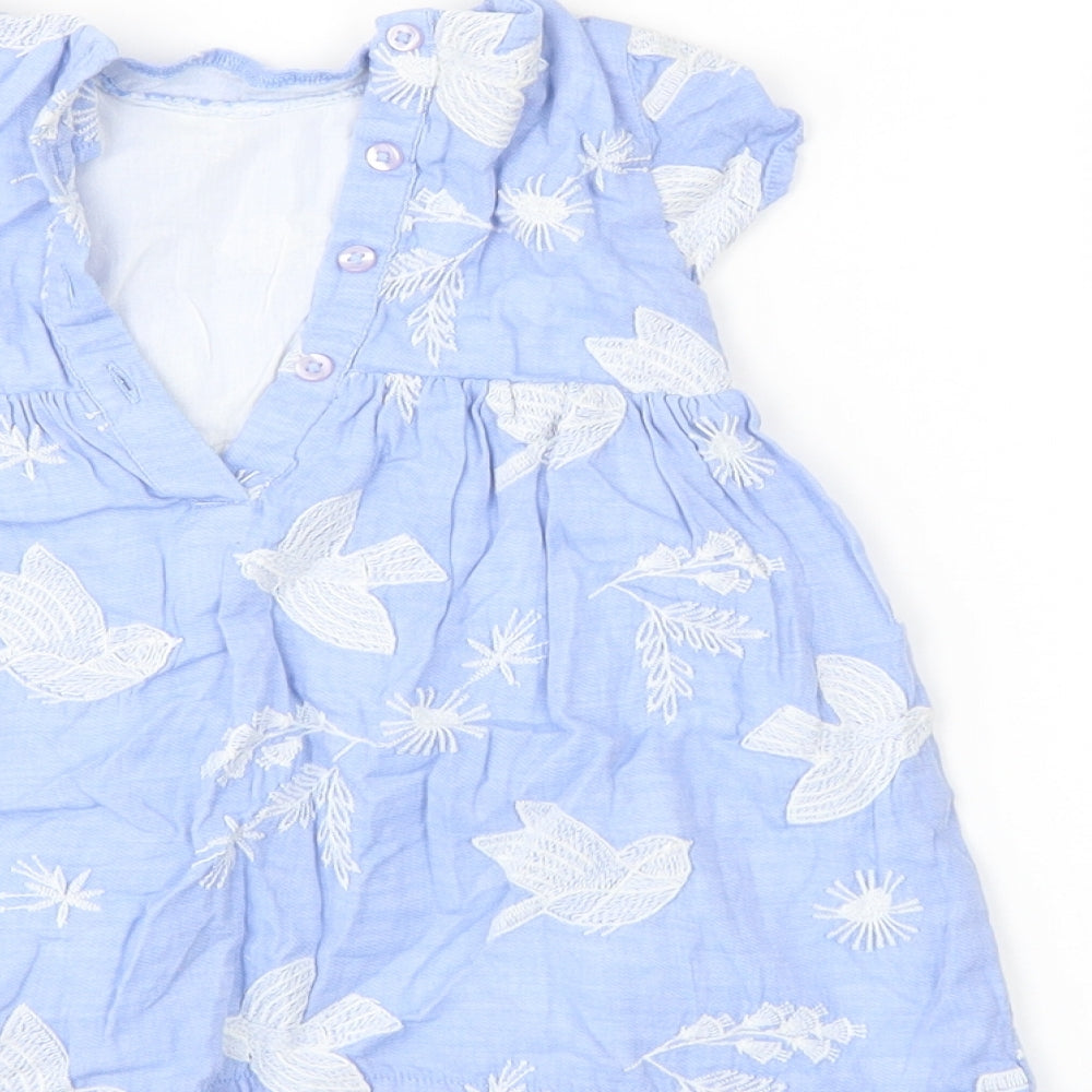 John Lewis Girls Blue Animal Print  T-Shirt Dress  Size 12-18 Months