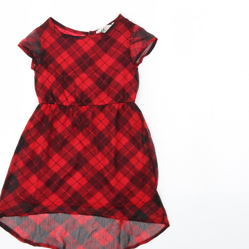 H&M Girls Multicoloured Check  T-Shirt Dress  Size 2-3 Years