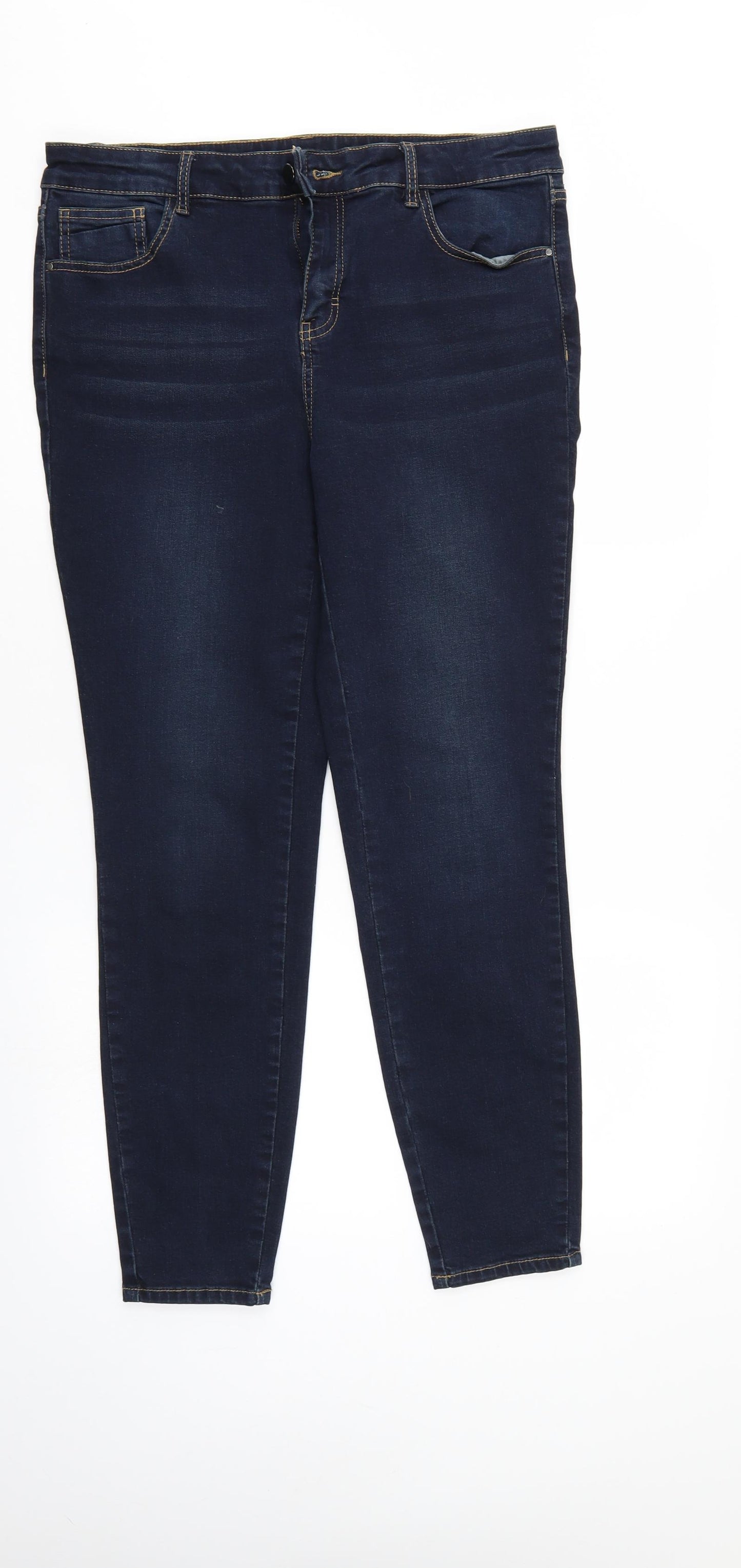 TU Womens Blue  Denim Skinny Jeans Size 16 L28 in