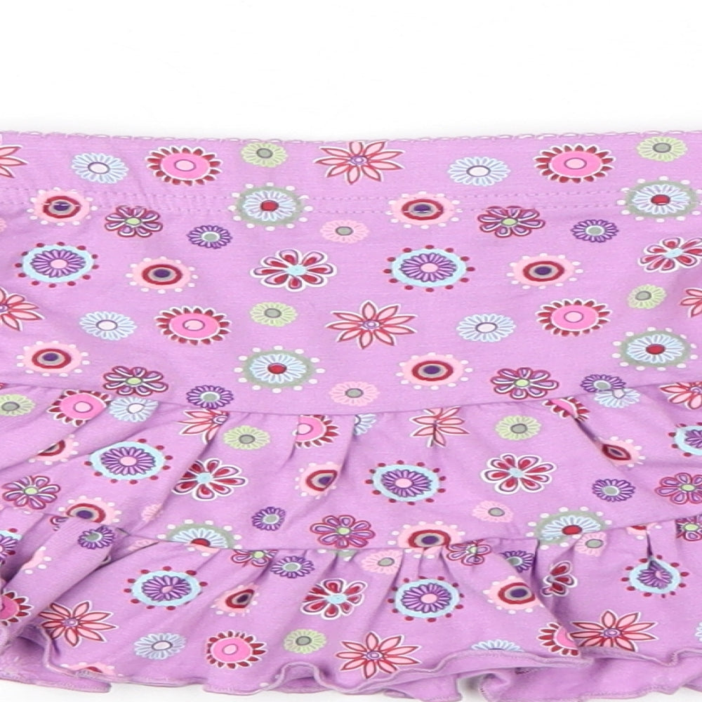 M&S Girls Purple Floral  Flare Skirt Size 18-24 Months