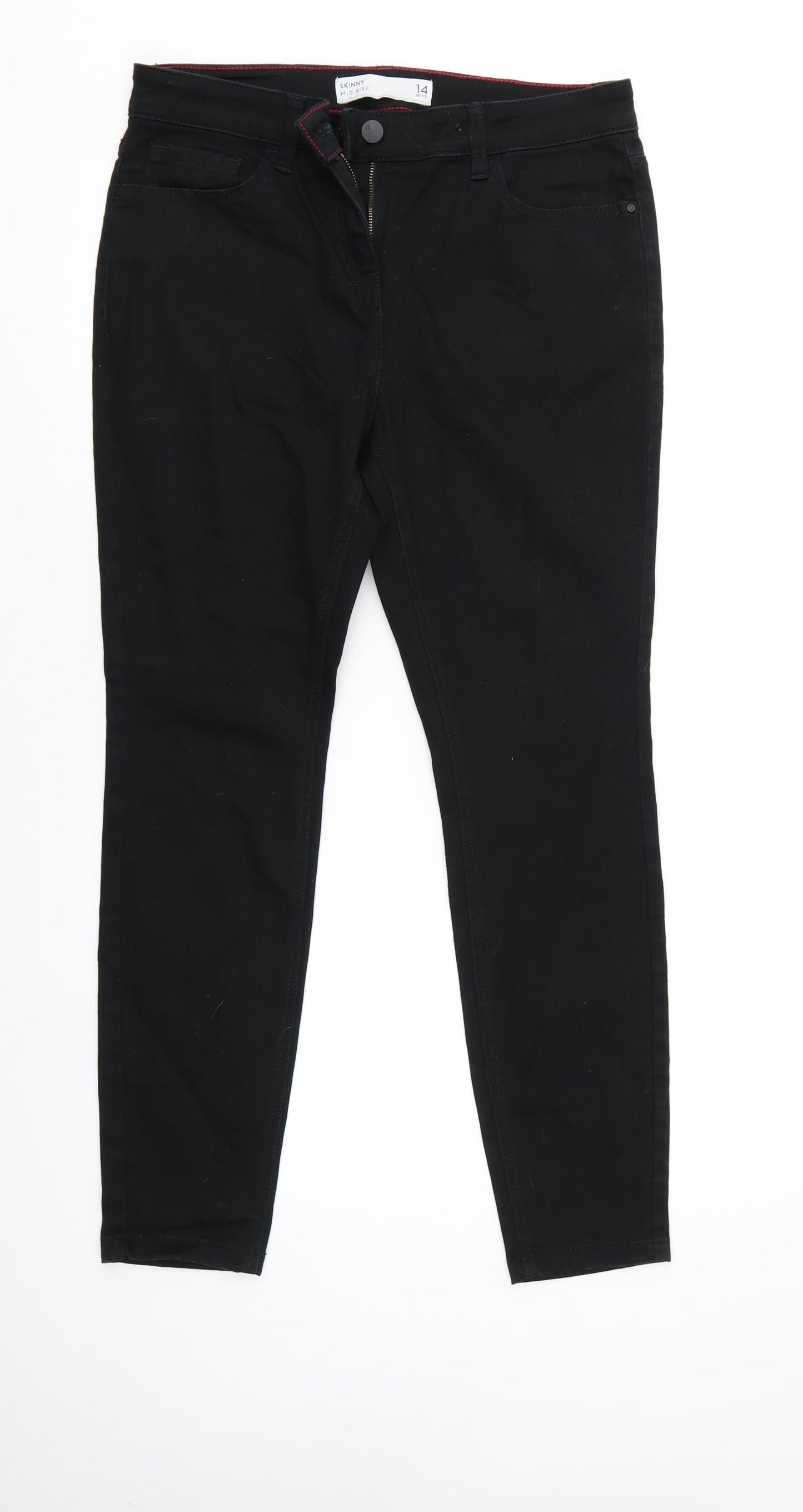 NEXT Womens Black  Denim Skinny Jeans Size 14 L27 in