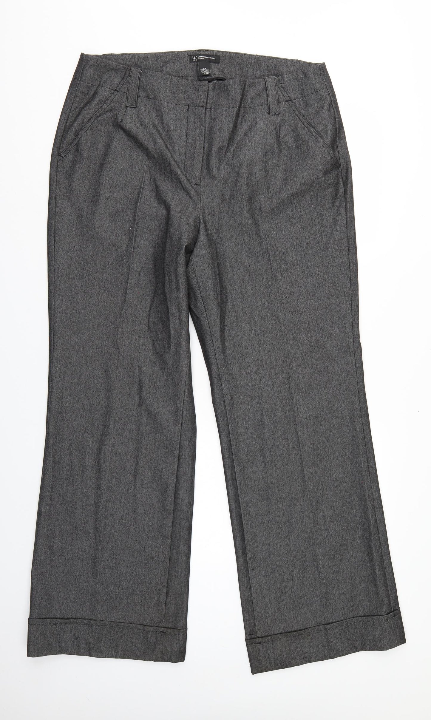 INC Womens Grey   Trousers  Size 14 L30 in