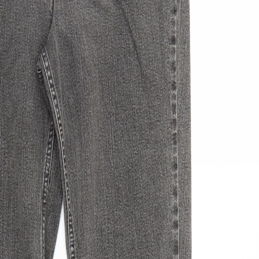 Preworn Womens Grey  Denim Straight Jeans Size 12 L32 in