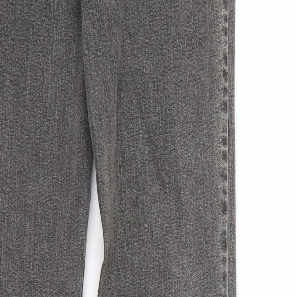 Preworn Womens Grey  Denim Straight Jeans Size 12 L32 in