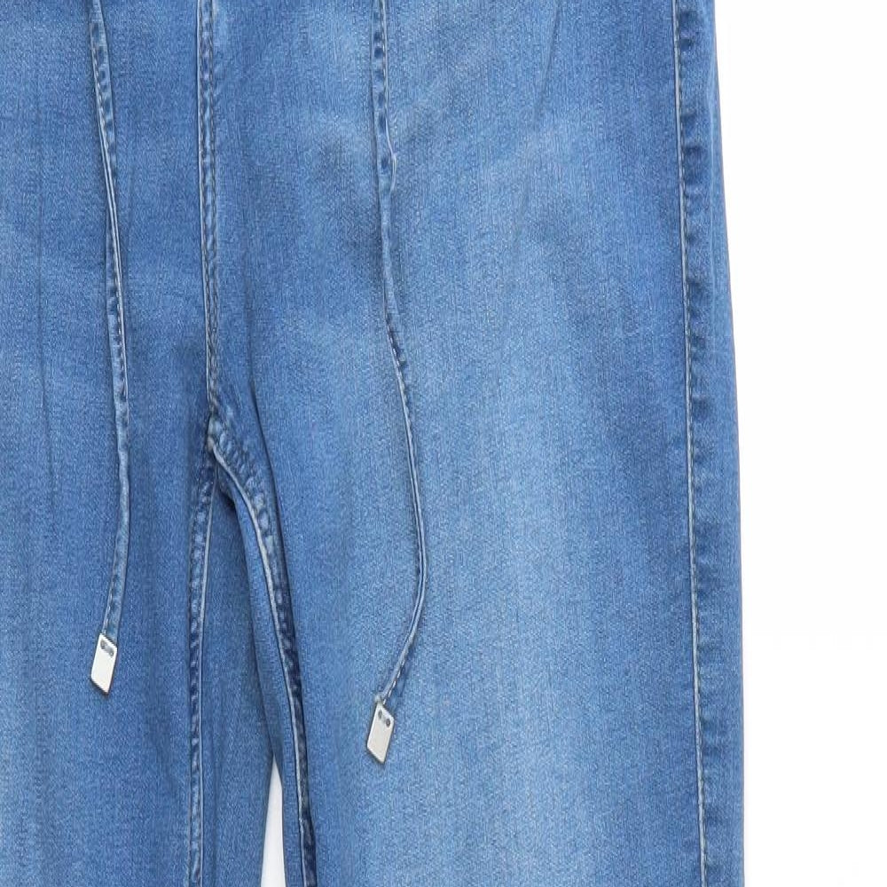 White Label Womens Blue  Denim Straight Jeans Size 14 L28 in - Elastic Waist