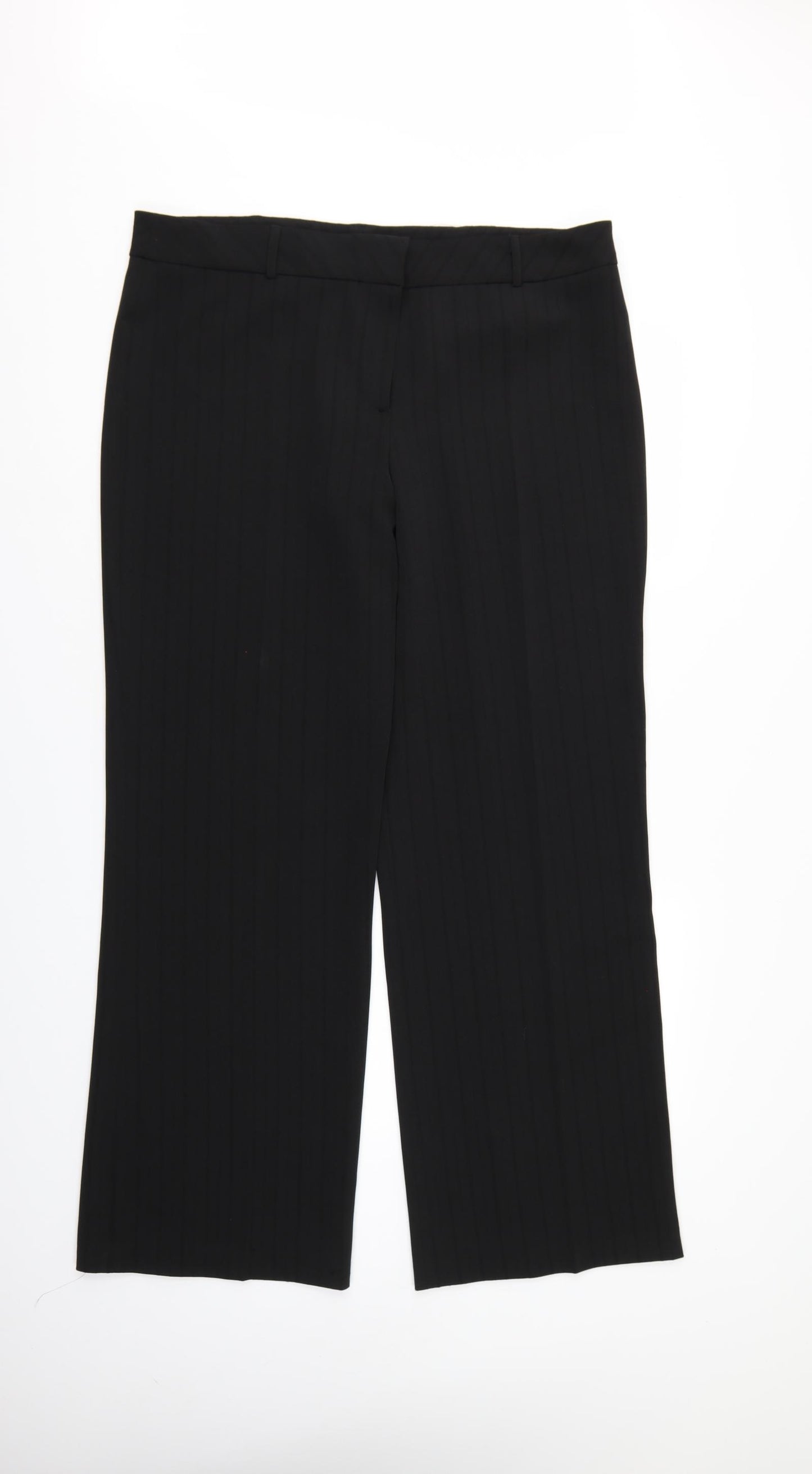 Prima Womens Black Striped  Trousers  Size 18 L32 in