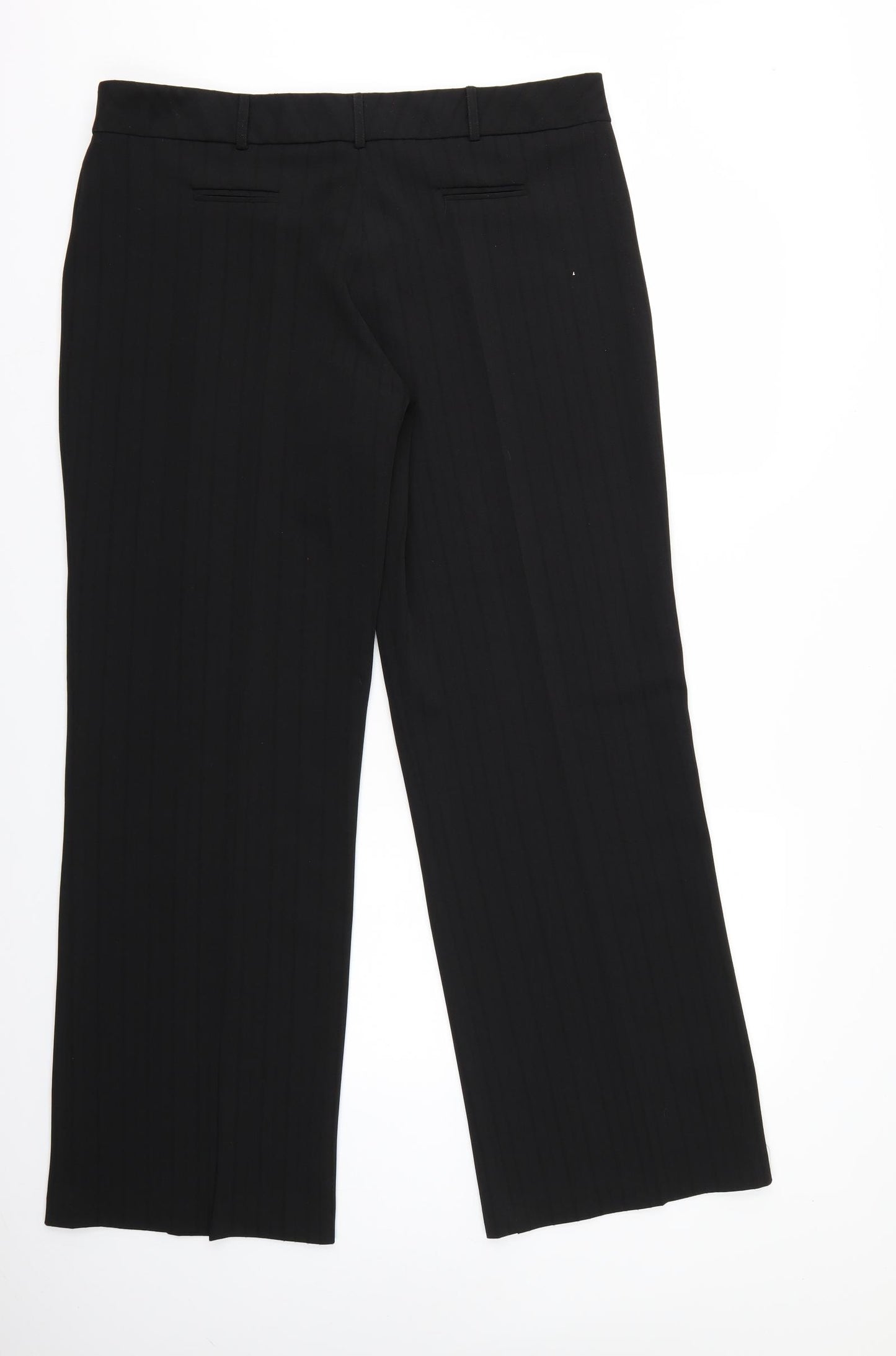 Prima Womens Black Striped  Trousers  Size 18 L32 in