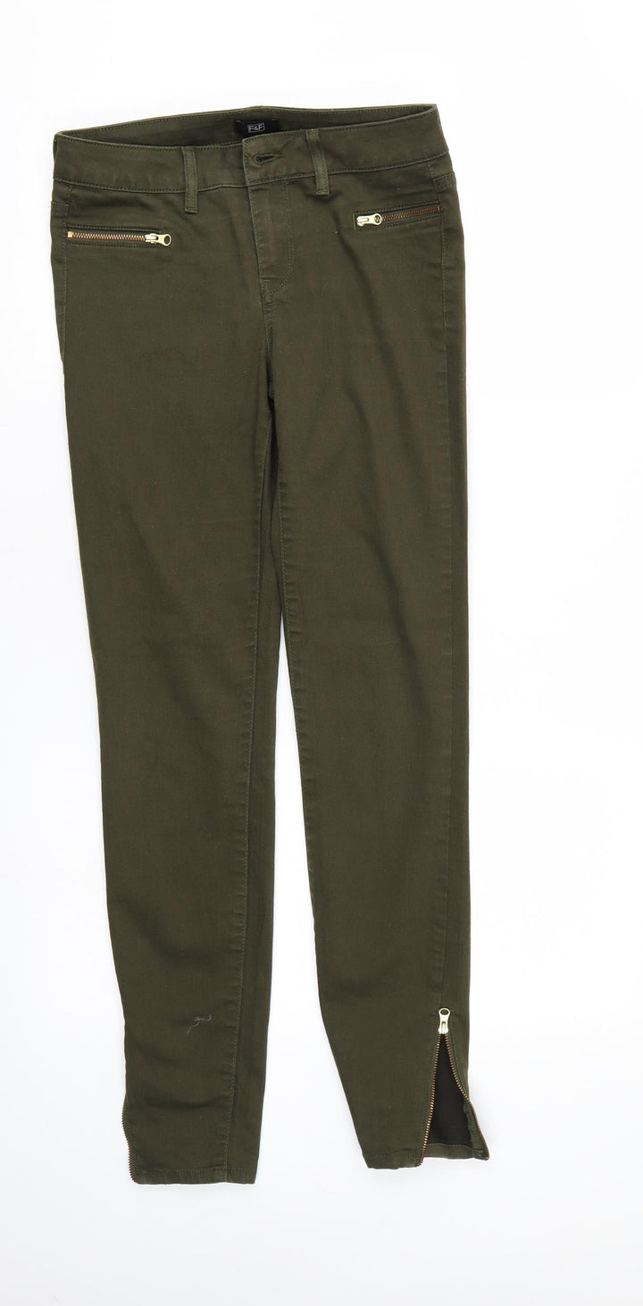 F& Womens Green Denim Tapered Jeans Size 6 L28 in