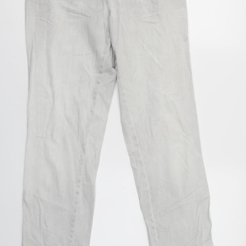 Basler Womens Grey Straight Cotton Jeans Size 14