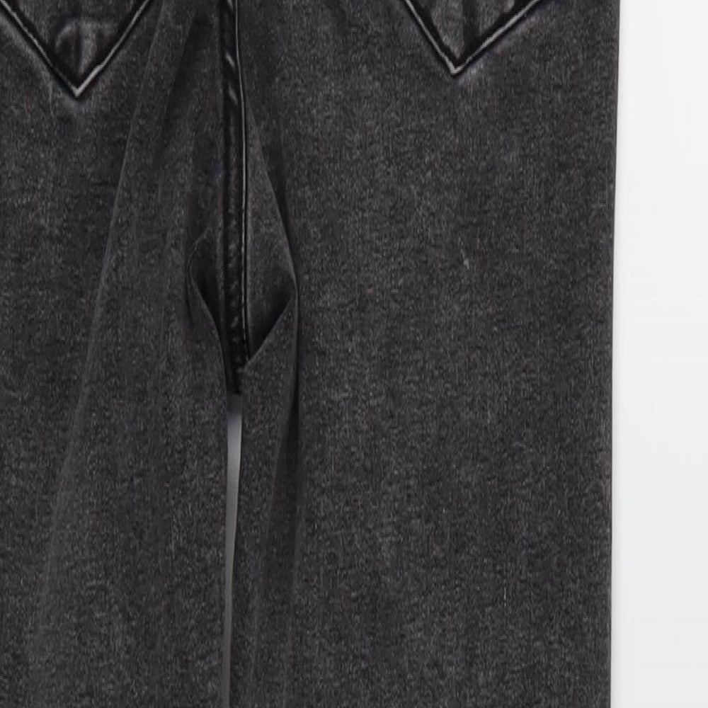 Denim & Co. Womens Black  Denim Tapered Jeans Size 8 L26 in