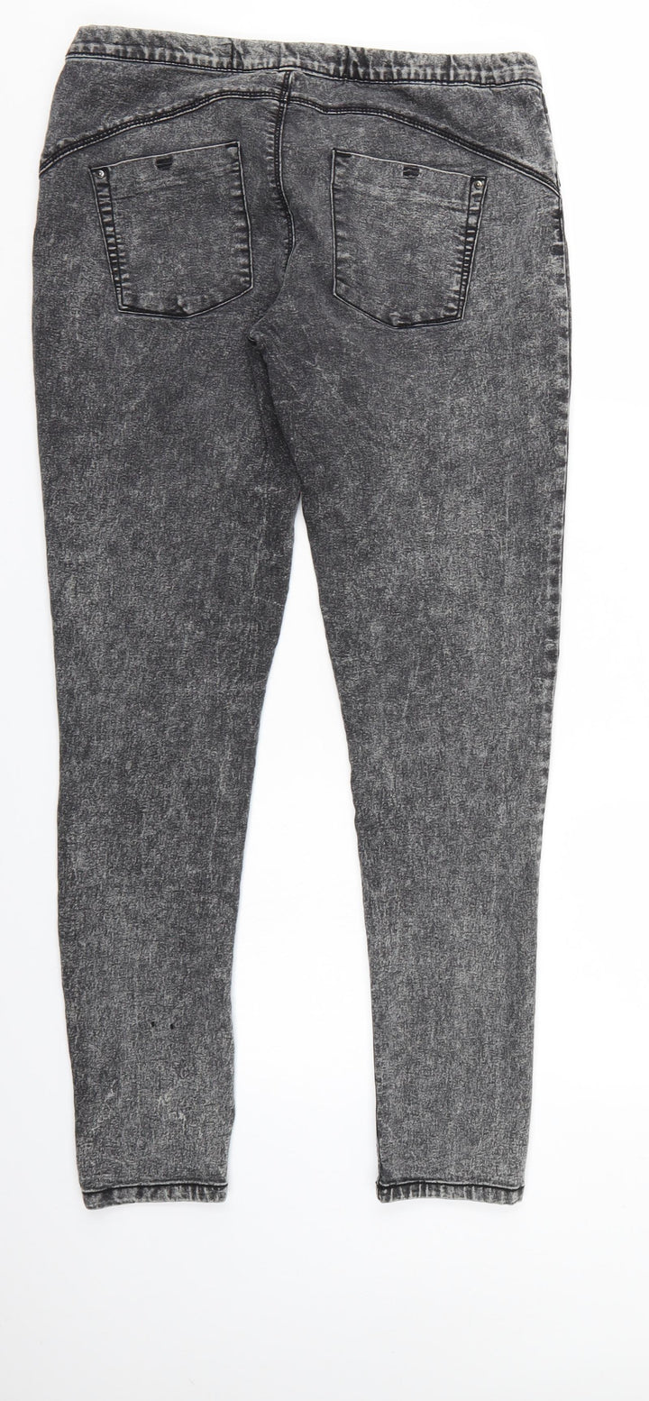Denim & Co. Womens Black Denim Jegging Jeans Size 12 L29 in