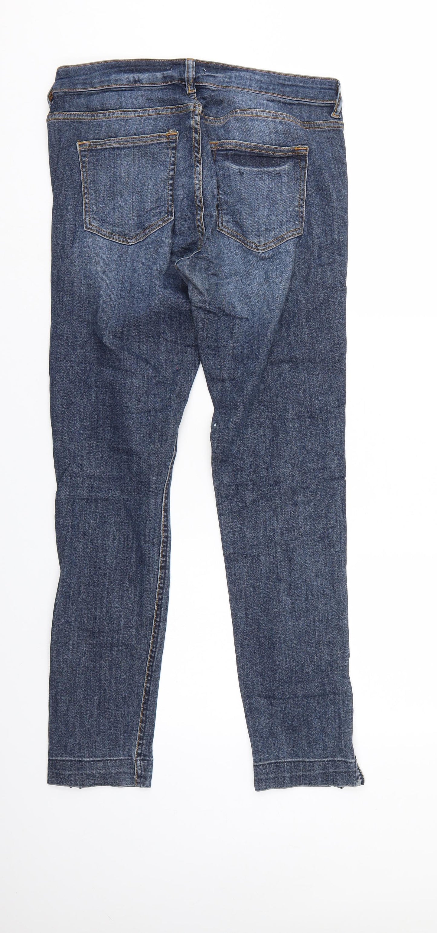 H&M Womens Blue  Denim Skinny Jeans Size 12 L28 in