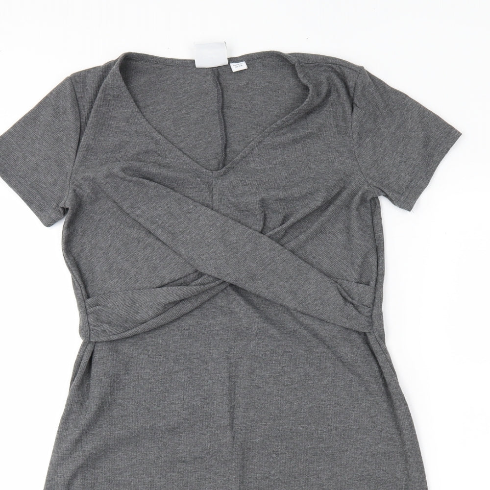 Mama-licious Womens Grey   T-Shirt Dress  Size S