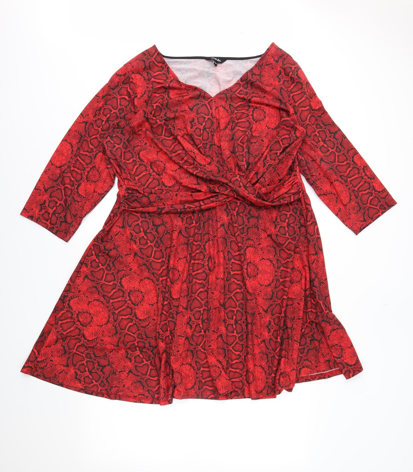 Simply Be Womens Red Animal Print  Trapeze & Swing  Size 24
