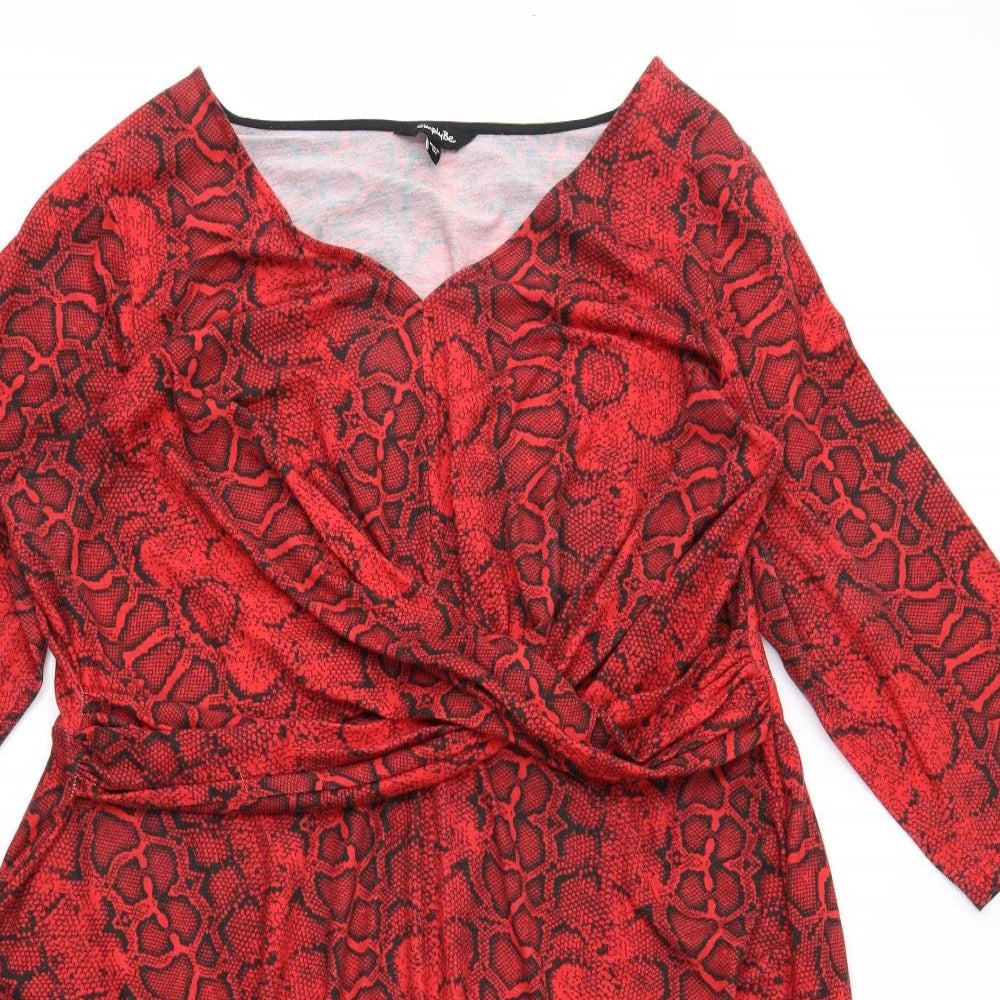Simply Be Womens Red Animal Print  Trapeze & Swing  Size 24