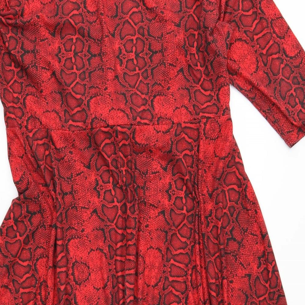 Simply Be Womens Red Animal Print  Trapeze & Swing  Size 24