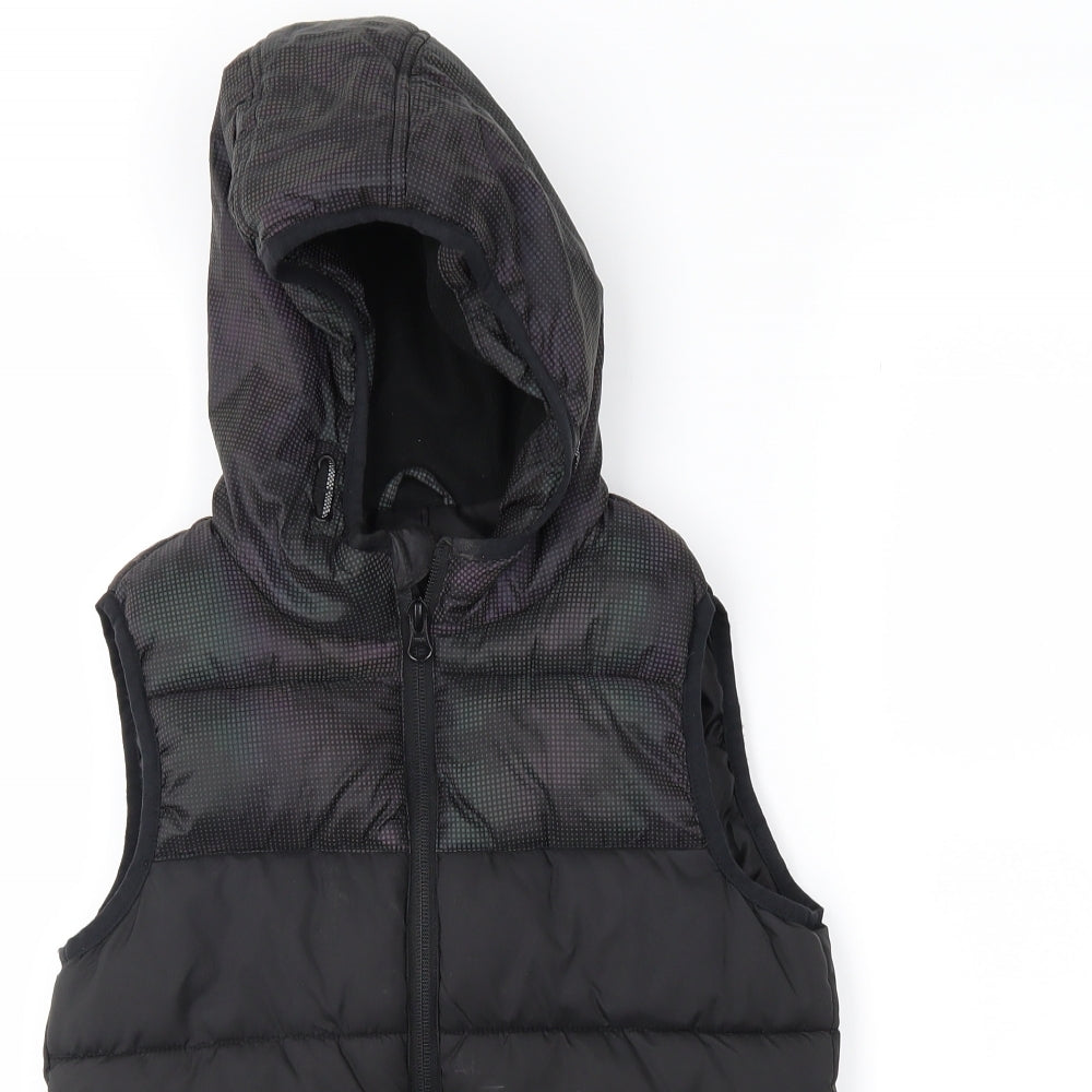 TU Girls Black Camouflage  Gilet Coat Size 7-8 Years