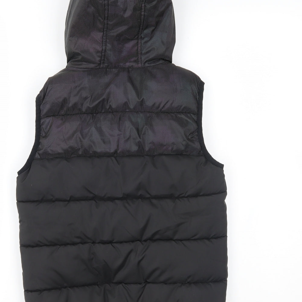 TU Girls Black Camouflage  Gilet Coat Size 7-8 Years