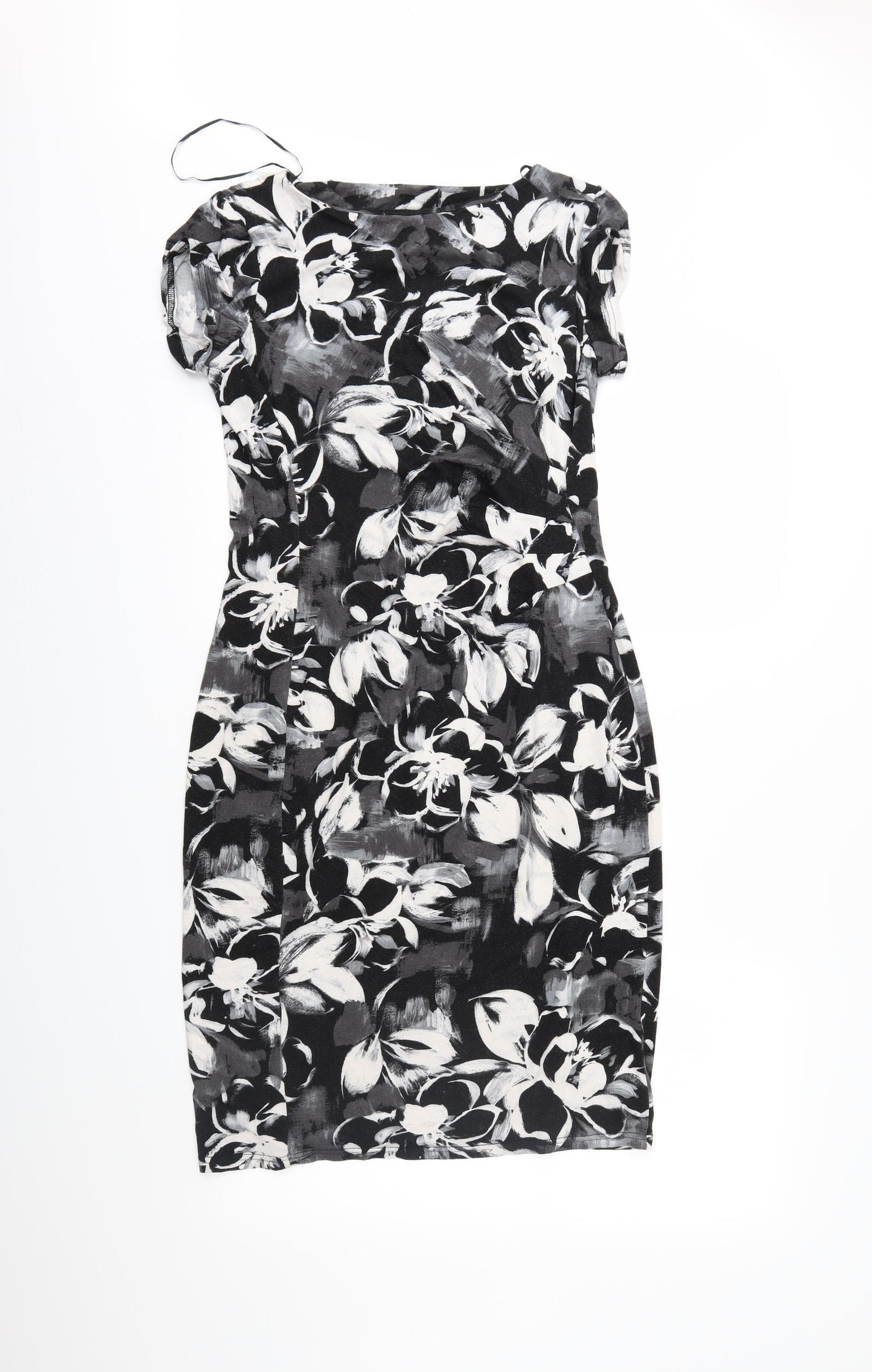 Preworn Womens Grey Floral  Sheath  Size 12