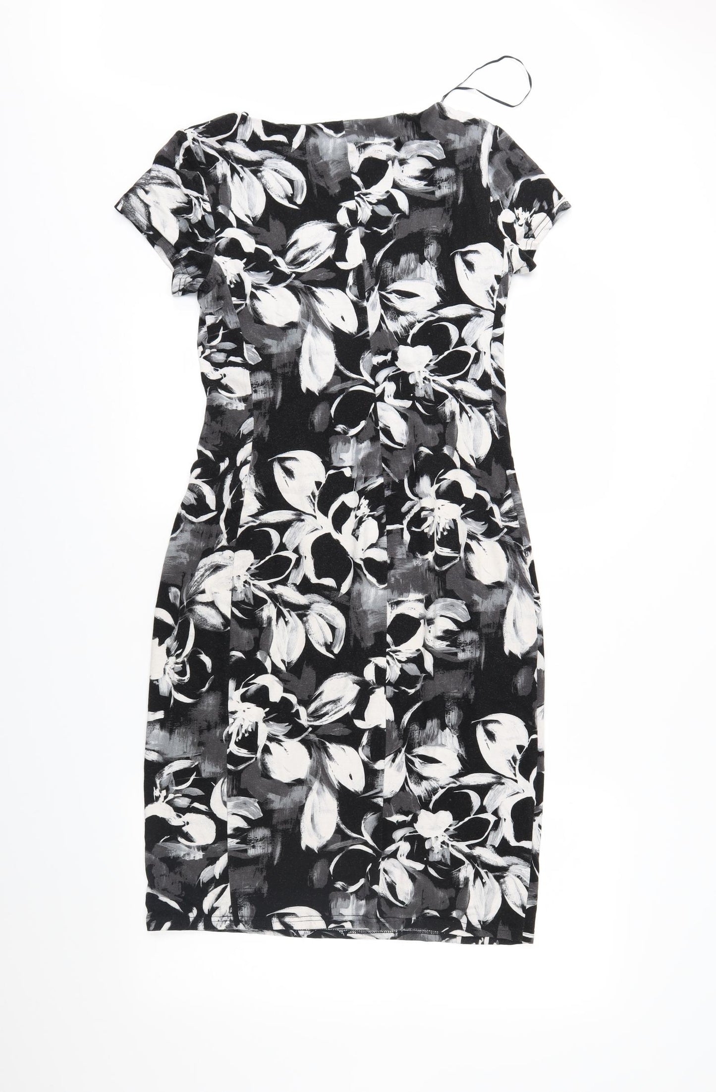 Preworn Womens Grey Floral  Sheath  Size 12