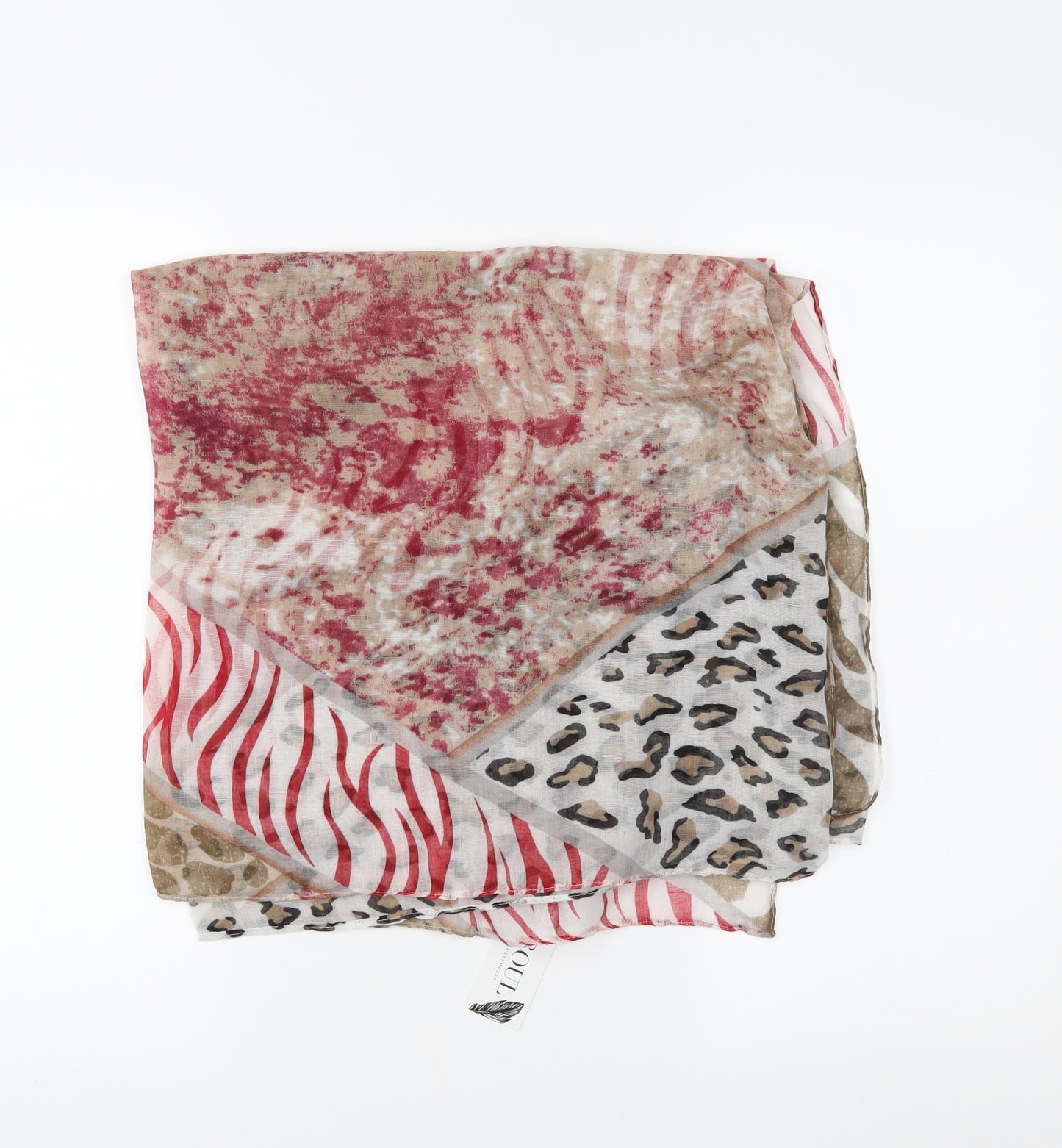 Soul Womens Red Animal Print   Shawl/Wrap