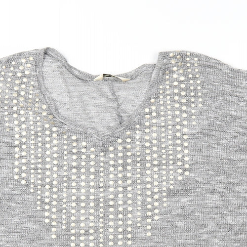 Miss Selfridge Womens Grey   Basic T-Shirt Size 10