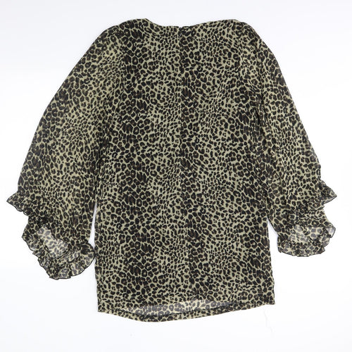 Miss Selfridge Womens Black Animal Print  Trapeze & Swing  Size 12
