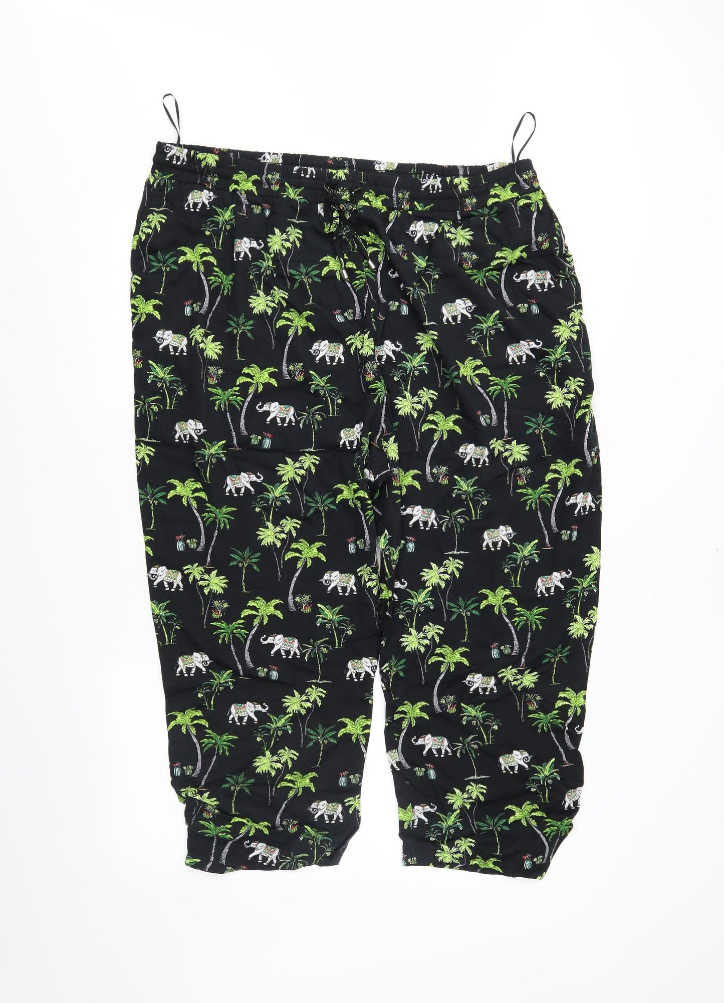 TU Womens Black Animal Print  Trousers  Size 20 L23 in