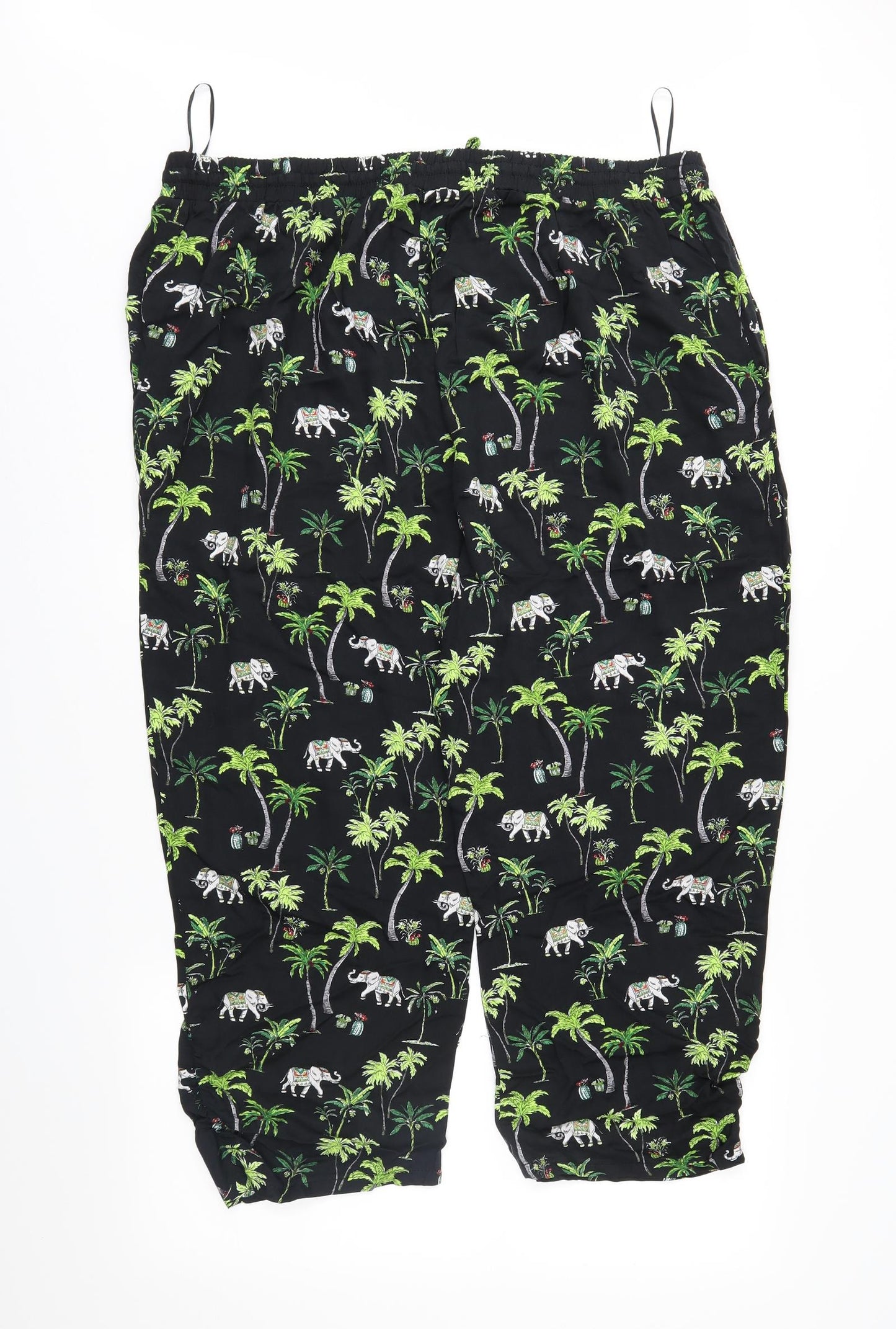 TU Womens Black Animal Print  Trousers  Size 20 L23 in